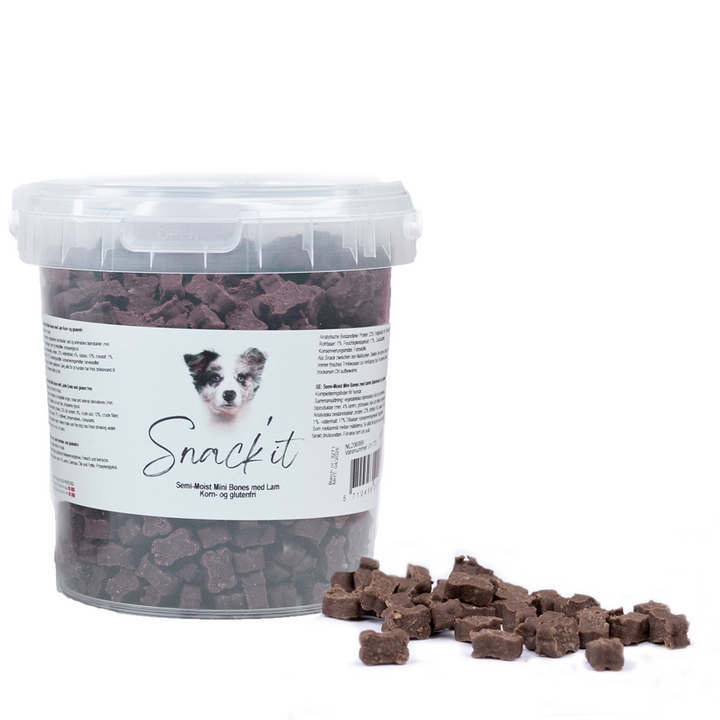 Snack'it Semi-Moist Mini Bones m. Lam - 500g