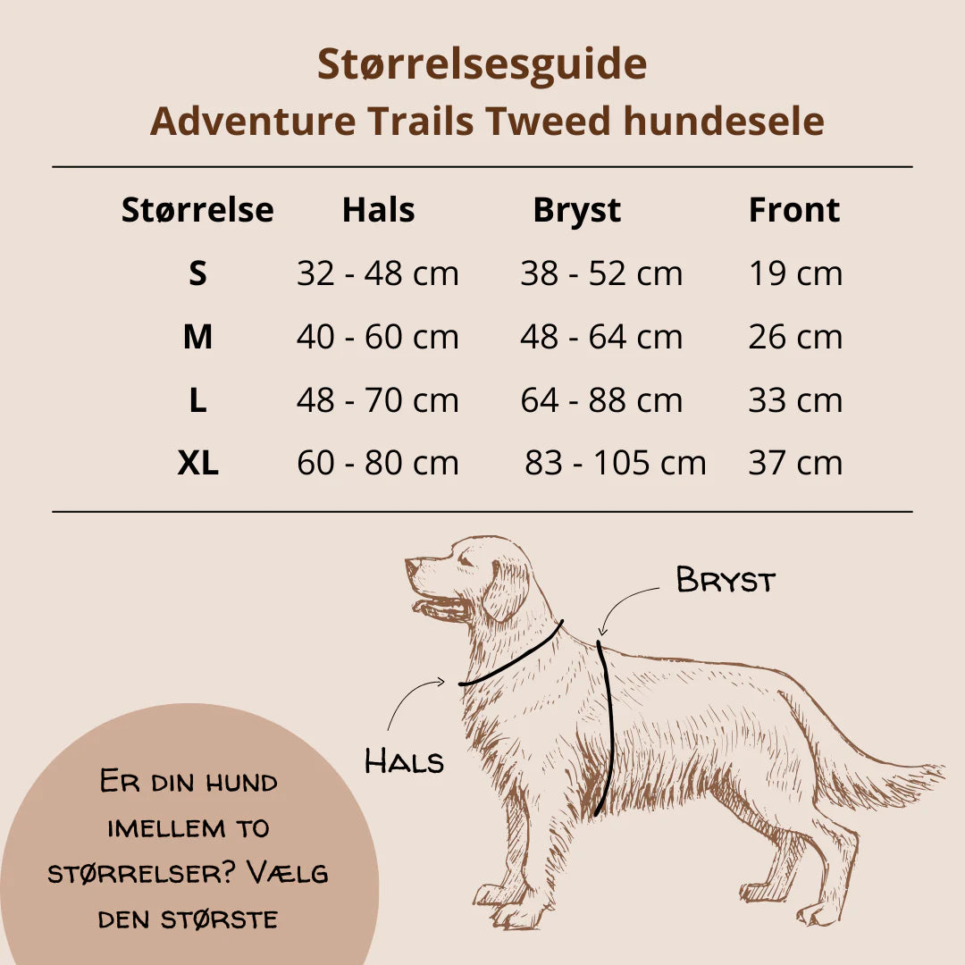 Adventure Trails hundesele - Burgundy Herringbone Tweed